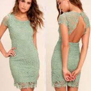 Lulu's Mint Lace Mini Dress